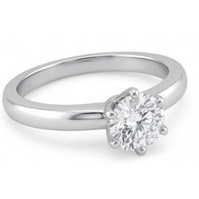 Afbeelding in Gallery-weergave laden, echte round diamant 0.75karaat ring close-up detail