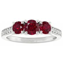 Afbeelding in Gallery-weergave laden, 1.10 karaat Birma Ruby Diamond geaccentueerde ring 14K White Gold New