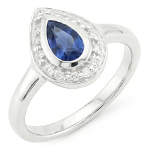 Afbeelding in Gallery-weergave laden, 1.30 Ct Ceylon Sapphire Pear Diamonds Trouwring