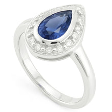 Afbeelding in Gallery-weergave laden, 1.30 Ct Ceylon Sapphire Pear Diamonds Trouwring