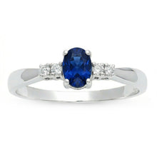 Afbeelding in Gallery-weergave laden, 1.40 Ct Ceylon Sapphire Met Diamant Vijf Stenen Trouwring