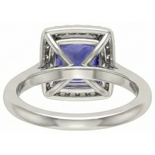 Afbeelding in Gallery-weergave laden, 1.5 ct prinses geslepen tanzaniet met Natuurlijke echte diamanten ( niet in een laboratorium gekweekt ) ring witgoud