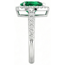 Afbeelding in Gallery-weergave laden, 1.50 ct peer geslepen groene smaragd en diamanten ring