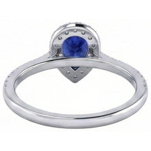 Afbeelding in Gallery-weergave laden, 1.60 ct peer geslepen Sri Lanka blauwe saffier Natuurlijke echte diamanten ( niet in een laboratorium gekweekt ) ring