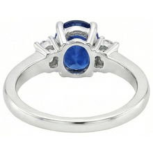 Afbeelding in Gallery-weergave laden, 1.70 karaat Ceylon saffier Natuurlijke echte diamanten ( niet in een laboratorium gekweekt ) ring wit goud 14K