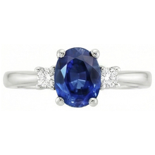 Afbeelding in Gallery-weergave laden, 1.70 karaat Ceylon saffier Natuurlijke echte diamanten ( niet in een laboratorium gekweekt ) ring wit goud 14K