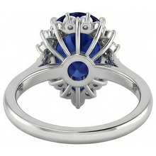 Afbeelding in Gallery-weergave laden, 1.75 ct blauwe peer geslepen saffier met Natuurlijke echte diamanten ( niet in een laboratorium gekweekt ) ring dame goud