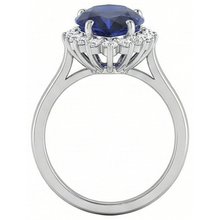 Afbeelding in Gallery-weergave laden, 1.75 ct blauwe peer geslepen saffier met diamanten ring dame goud