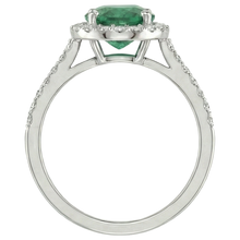 Afbeelding in Gallery-weergave laden, 1.85 ct ovaal geslepen groene smaragd met diamanten trouwring