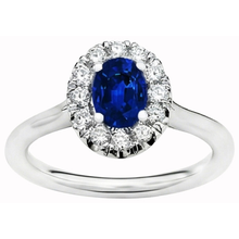 Afbeelding in Gallery-weergave laden, echte round saffier 1.85karaat ring bovenaanzicht