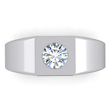 Afbeelding in Gallery-weergave laden, 1 Karaat F VS1 Diamanten Heren Solitaire Ring 14K Witgoud