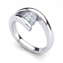Afbeelding in Gallery-weergave laden, 1 Karaat Solitaire Rond Geslepen Echt Diamanten Verlovingsring Bar Set