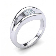 Afbeelding in Gallery-weergave laden, 1 Karaat Solitaire Rond Geslepen Echt Diamanten Verlovingsring Bar Set