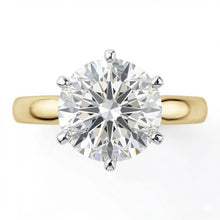Afbeelding in Gallery-weergave laden, echte round diamant 1karaat ring close-up detail