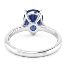 Afbeelding in Gallery-weergave laden, 1 karaat Ceylon Sapphire Solitaire Ring Pear Cut Kathedraal Instelling