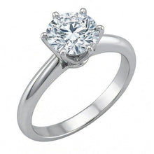 Afbeelding in Gallery-weergave laden, echte round diamant 1karaat ring op wit