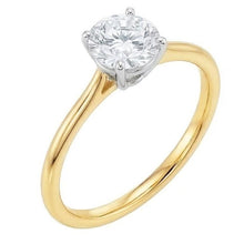 Afbeelding in Gallery-weergave laden, echte round diamant 1karaat ring bovenaanzicht