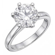 Afbeelding in Gallery-weergave laden, 1 karaat ronde solitaire Natuurlijke echte diamanten ( niet in een laboratorium gekweekt ) ring witgouden sieraden