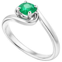 Afbeelding in Gallery-weergave laden, 1 karaat smaragd ring vrije vorm schacht instelling wit goud 14k
