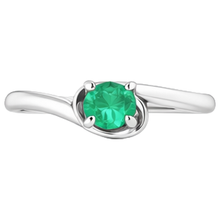 Afbeelding in Gallery-weergave laden, 1 karaat smaragd ring vrije vorm schacht instelling wit goud 14k