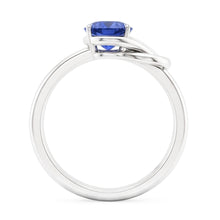 Afbeelding in Gallery-weergave laden, 1 karaat solitaire blauwe saffier wit goud 14K fancy ring sieraden nieuw