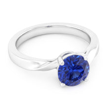 Afbeelding in Gallery-weergave laden, 1-karaats Solitaire Ceylon Sapphire-ring voor dames met gedraaide schacht