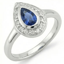 Afbeelding in Gallery-weergave laden, 1.30 Ct Ceylon Sapphire Pear Diamonds Trouwring