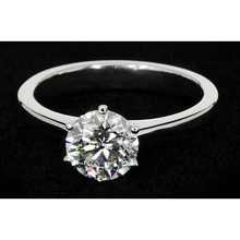Afbeelding in Gallery-weergave laden, 1.50 Karaat Solitaire Ronde Echt Diamanten Ring Wit Goud 14K
