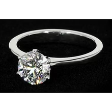Afbeelding in Gallery-weergave laden, 1.50 Karaat Solitaire Ronde Echt Diamanten Ring Wit Goud 14K
