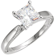 Afbeelding in Gallery-weergave laden, 1.50 Karaat Vintage Stijl Prinses Echt Diamanten Solitaire Ring
