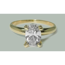 Afbeelding in Gallery-weergave laden, 1.51 Karaat Ovale Echt Diamanten Solitaire Ring Geel Goud 14K