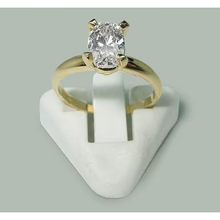 Afbeelding in Gallery-weergave laden, 1.51 Karaat Ovale Echt Diamanten Solitaire Ring Geel Goud 14K