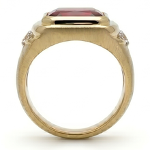 Afbeelding in Gallery-weergave laden, 10K Yellow Gold Duivenbloed Robijn Mannen Ring – 7,20-karaat