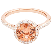 Afbeelding in Gallery-weergave laden, 10,75 ct Solitaire met accent Morganite en Natuurlijke echte diamanten ( niet in een laboratorium gekweekt ) ring goud 14k