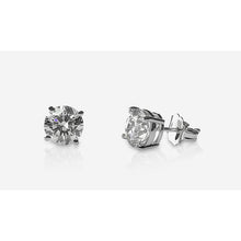 Afbeelding in Gallery-weergave laden, Oorbellen 14K Witgoud met Diamant – hoofdaanzicht