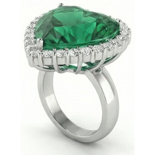 Afbeelding in Gallery-weergave laden, 13 Karaat Hartvormige Groene Smaragd GIA Met Natuurlijke uit de aarde gewonnen Diamanten Trouwring 14K
