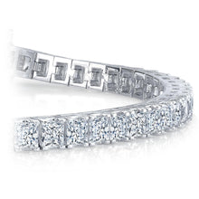 Afbeelding in Gallery-weergave laden, 13 Karaat Prinses Geslepen Echt Diamanten Tennisarmband Massief Wit Goud 14K