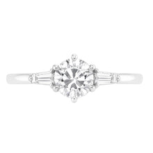 Afbeelding in Gallery-weergave laden, 14 Karaat Witgoud Briljant Drie-Steen Ring – 2-karaat Old Mine