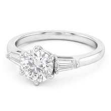 Afbeelding in Gallery-weergave laden, 14 Karaat Witgoud Briljant Drie-Steen Ring – 2-karaat Old Mine