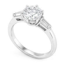 Afbeelding in Gallery-weergave laden, 14 Karaat Witgoud Briljant Drie-Steen Ring – 2-karaat Old Mine