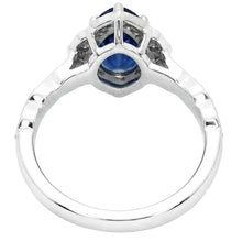 Afbeelding in Gallery-weergave laden, 14 Karaat Witgoud Vintage Royal Blue Saffier Edelsteen Ring 1,50