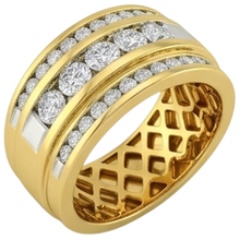 Afbeelding in Gallery-weergave laden, 14 kt geel goud 2 kt Diamanten ring voor heren, Nieuw