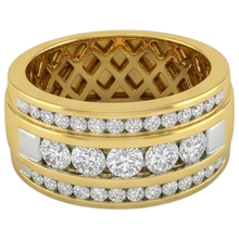Afbeelding in Gallery-weergave laden, 14 kt geel goud 2 kt Diamanten ring voor heren, Nieuw