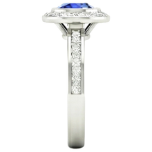 Afbeelding in Gallery-weergave laden, 14K Bezel Ceylon Sapphire Diamond Engagement Ring 3.42 karaat