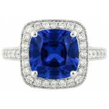 Afbeelding in Gallery-weergave laden, 14K Ceylon Sapphire 4.5 Ct Blauwe Saffier Met Diamanten Ring