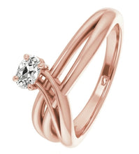 Afbeelding in Gallery-weergave laden, 14K Gouden Ovale Solitaire Ring Oud Europees Geslepen Natuurlijke uit de aarde gewonnen Diamant 2 Karaat Sieraden