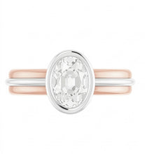 Afbeelding in Gallery-weergave laden, 14K Gouden Solitaire Trouwring Ovaal Old Mine Cut Natuurlijke uit de aarde gewonnen Diamant 3 Karaat
