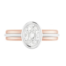 Afbeelding in Gallery-weergave laden, 14K Gouden Solitaire Trouwring Ovaal Old Mine Cut Natuurlijke uit de aarde gewonnen Diamant 3 Karaat