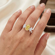 Afbeelding in Gallery-weergave laden, 14K Rosé Goud VVS Gele Kanarie Diamant 3-Steens Ring 2 karaat
