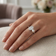 Afbeelding in Gallery-weergave laden, 14K Witgoud Fijne Diamant Enkele Steen Ring – 1,50-karaat Ovaal